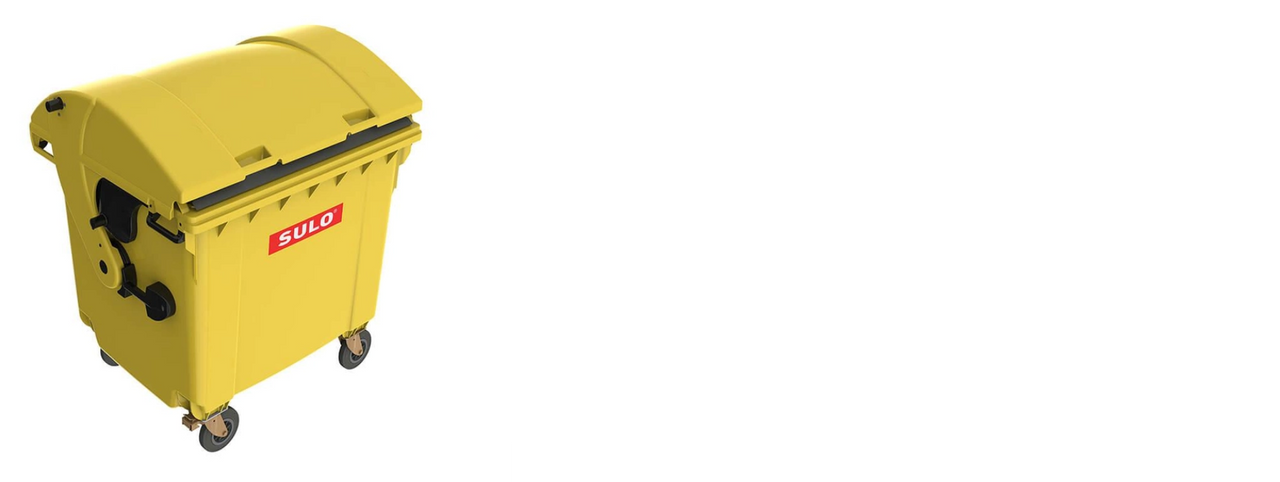 Контейнер для твердих побутових відходів 1100л SULO, сферична кришка, жовтий